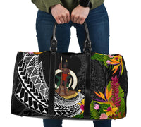 Vanuatu Travel Bag - Seal Spiral Polynesian Patterns Travel Bag - Black - Vanuatu One size Black - Polynesian Pride
