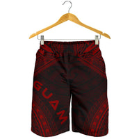 Guam Men's Shorts - Polynesian Chief Red Version - Polynesian Pride