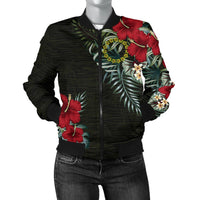 Cook Islands Hibiscus Women's Bomber Jacket - Polynesian Pride