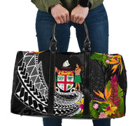 Fiji Travel Bag - Seal Spiral Polynesian Patterns Travel Bag - Black - Fiji One size Black - Polynesian Pride