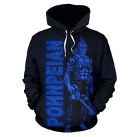 Pohnpei Hoodie Micronesia Pohnpeian Warrior Blue - Polynesian Pride