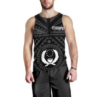 Pohnpei Men's Tank Top - Pohnpei Seal With Polynesian Tattoo Style ( Black) - Polynesian Pride
