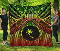 Polynesian Chuuk Premium Quilt - Reggae Vintage Polynesian Patterns - Polynesian Pride