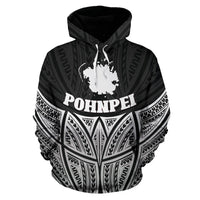 Pohnpei Polynesian Hoodie Black Pride Map nd Seal - Polynesian Pride