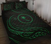 Chuuk Islands Quilt Bed Set - Green - Frida Style - Polynesian Pride