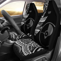 Yap Car Seat Covers - Micronesian Pattern Flash Black Universal Fit Black - Polynesian Pride