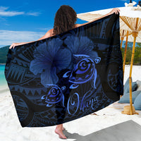 Hawaii Turtle Ohana Hibiscus Poly Sarong - Turquoise Sarong One size Turquoise - Polynesian Pride