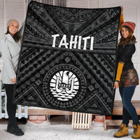 Tahiti Premium Quilt - Tahiti Seal In Polynesian Tattoo Style (Black) Black - Polynesian Pride