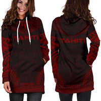 Tahiti Women's Hoodie Dress - Polynesian Red Chief - Polynesian Pride