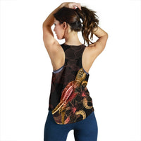 Federated States of Micronesia Polynesian Women Tank Top - Turtle With Blooming Hibiscus Gold - Polynesian Pride
