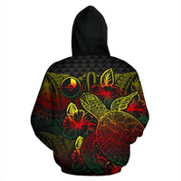 Yap Polynesian Hoodie Turtle Hibiscus Reggae - Polynesian Pride