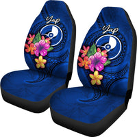 Yap Micronesia Car Seat Covers - Floral With Seal Blue - Polynesian Pride