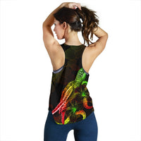Federated States of Micronesia Polynesian Women Tank Top - Turtle With Blooming Hibiscus Reggae - Polynesian Pride