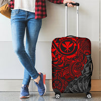 Polynesian Hawaii (Kanaka Maoli) Luggage Cover - Red Hibiscus Turtle Flowing - Polynesian Pride