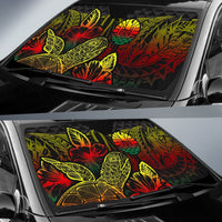Tahiti Auto Sun Shades - Turtle Hibiscus Reggae - Polynesian Pride