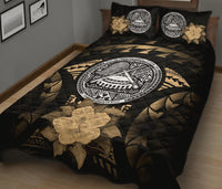 American Samoa Polynesian Quilt Bed Set Hibiscus Golden - Polynesian Pride