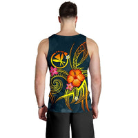Polynesian Hawaii Personalised Men's Tank Top - Legend of Kanaka Maoli (Blue) - Polynesian Pride