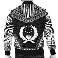 Pohnpei Polynesian Chief Men's Bomber Jacket - Black Version - Polynesian Pride