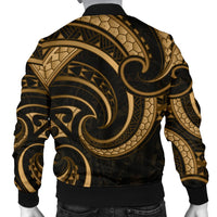 New Zealand Maori Mangopare Men Bomber Jacket Polynesian - Gold - Polynesian Pride