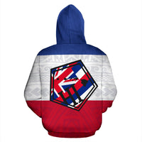 Polynesian Qloudnyne Kanaka Maoli Flag Hawaii Zip Hoodie Line Style - Polynesian Pride