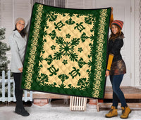 Hawaii Premium Quilt - Hawaiian Quilt Turtle Dance Sea Pattern - Polynesian Pride