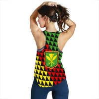 Kanaka Maoli Flag Women's Racerback Tank Hawaii Th5 - Polynesian Pride