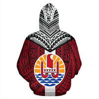 Tahiti Zipper Hoodie Tahiti Flag Polynesian Tattoo - Polynesian Pride