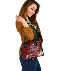 Tahiti Shoulder Handbag - Turtle Plumeria (Red) - Polynesian Pride