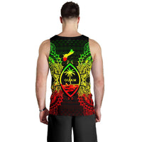 Guam Polynesian Men Tank Top Map Reggae - Polynesian Pride