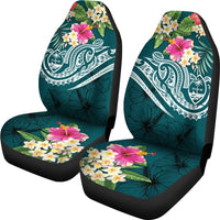 Guam Polynesian Car Seat Covers - Summer Plumeria (Turquoise) - Polynesian Pride