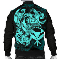 Polynesian Hawaii Men's Bomber Jacket - Kanaka Maoli Blue Turtle - Polynesian Pride