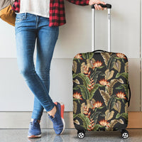 Hawaii Tropical Floral Vintage Strelitzia Flower Banana Leaves Luggage Cover - Polynesian Pride