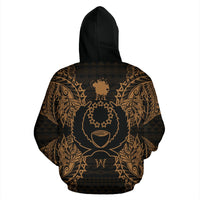 Pohnpei Polynesian ll Over Hoodie Map Gold - Polynesian Pride