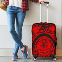 Polynesian Luggage Covers - Guam Flag, Seal with Maui Moana Tattoo Red - Polynesian Pride