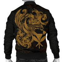 Polynesian Hawaii Men's Bomber Jacket - Kanaka Maoli Gold Turtle - Polynesian Pride