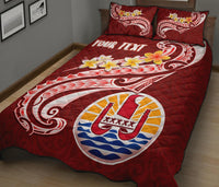 Tahiti Personalised Quilt Bed Set - Tahiti Seal Polynesian Patterns Plumeria - Polynesian Pride