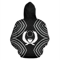 Pohnpei Zip up Hoodie Micronesia Black Warrior Style - Polynesian Pride