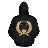 Pohnpei Hoodie Micronesia Pohnpeian Warrior Gold - Polynesian Pride