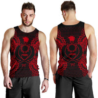 Pohnpei Polynesian Men Tank Top Map Red - Polynesian Pride