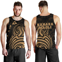 Kanaka Maoli Map Polynesian Tank Top Gold Art - Polynesian Pride