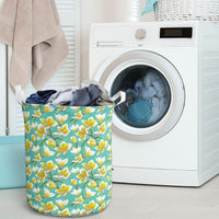 Tropical Plumeria Blue Hawaii Laundry Basket AH - Polynesian Pride