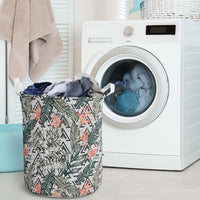Tropical Palm Leaves And Flowers Hawaii Laundry Basket - Polynesian Pride