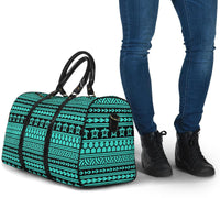 Polynesian Tattoo Tribal Turquoise Hawaii Travel Bag - Polynesian Pride