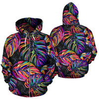 Palm Leaves All Over Zip up Hoodie Neon Color Zip Hoodie Neon - Polynesian Pride