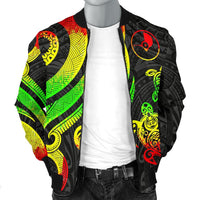 Yap Micronesian Men Bomber Jacket - Reggae Tentacle Turtle - Polynesian Pride