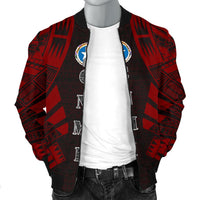 Northern Mariana Islands Men Bomber Jackets - Polynesian Tattoo Red - Polynesian Pride