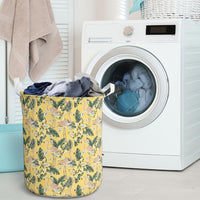 Tropical Flamingo Yellow Hawaii Laundry Basket AH - Polynesian Pride