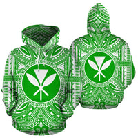 Kanaka Maoli ll Over Hoodie Kanaka Maoli Coat of rms Polynesian Flag Color - Polynesian Pride