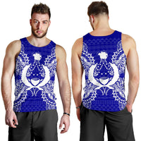 Pohnpei Polynesian Men Tank Top Map Blue - Polynesian Pride