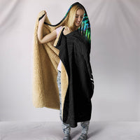 New Zealand Maori Moko Hooded Blanket Paua Shell - Polynesian Pride